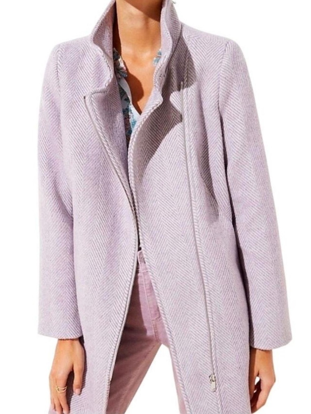 LOFT Women’s Wool Coat lavender color size 14